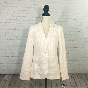 Tommy Hilfiger White/Pink Stripe Blazer Size 6